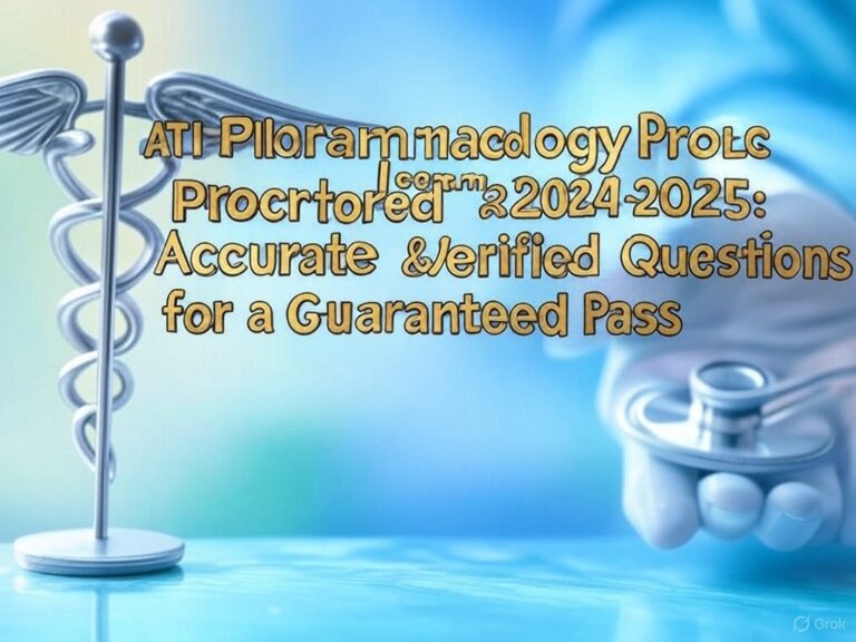 ATI Pharmacology Proctored Exam 2024-2025: Accurate & Verified