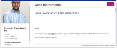 2025 iHuman 54-Year-Old Chronic Back Pain Case for Week 9