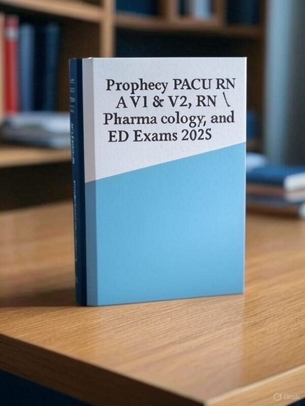 Prophecy PACU RN A V1 & V2, RN Pharmacology, and ED Exams 2025
