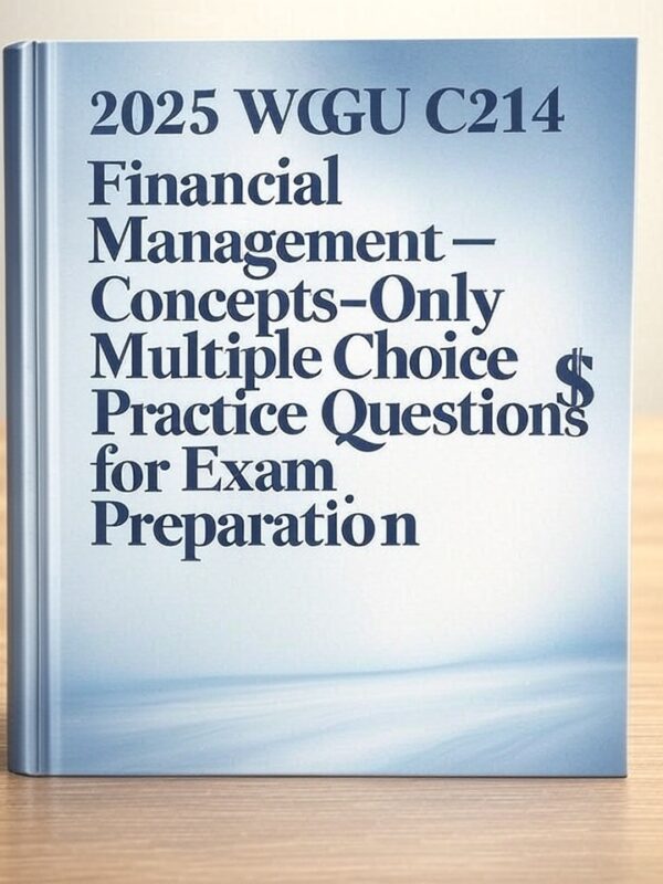WGU C214 Financial Management exam