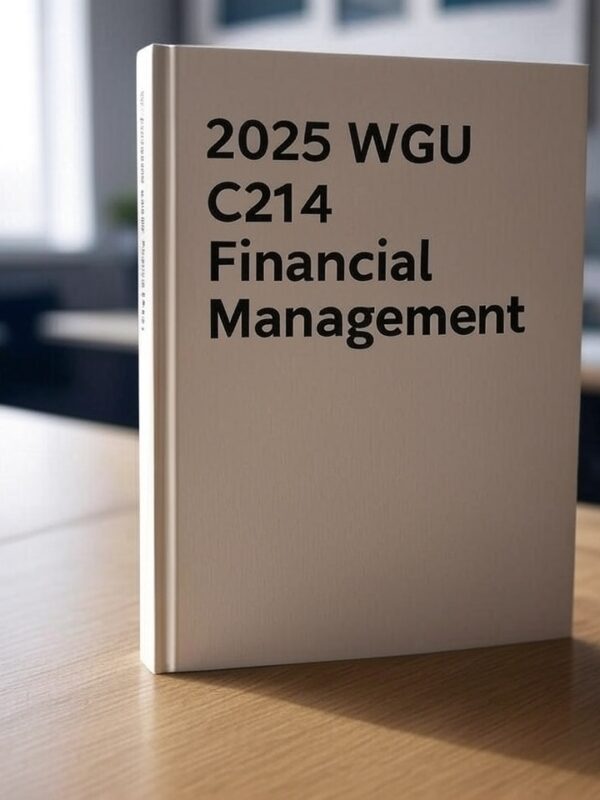WGU C214 Financial Management exam