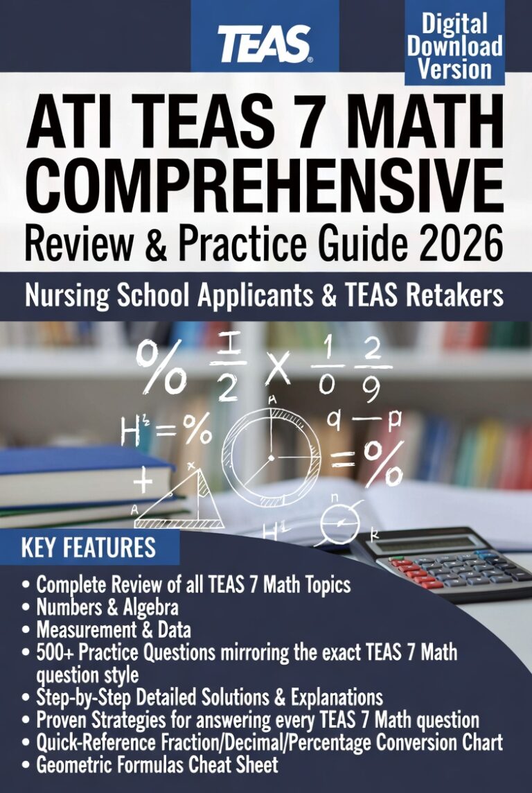 ATI TEAS 7 Math Comprehensive Review & Practice Guide 2026 – Nursing ...