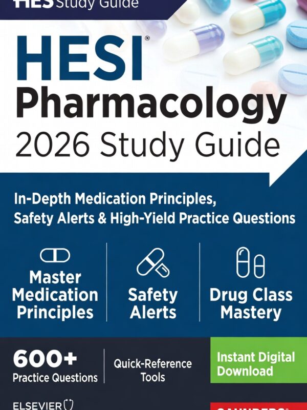 HESI Pharmacology 2026! In-depth medication principles
