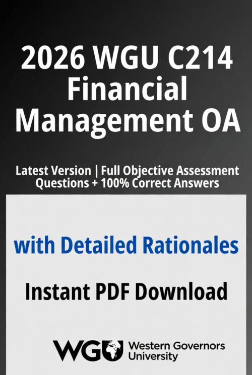 2026 WGU C214 Financial Management OA