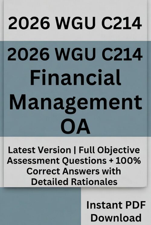 2026 WGU C214 Financial Management OA