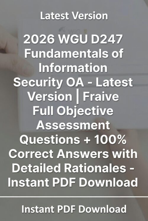 2026 WGU D247 Fundamentals of Information Security OA
