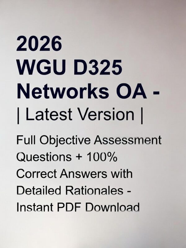 2026 WGU D325 Networks OA