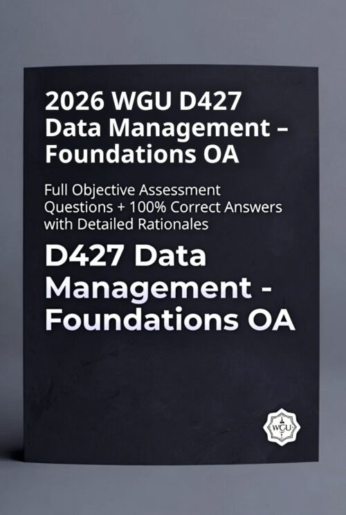 WGU D427 2026, D427 OA exam