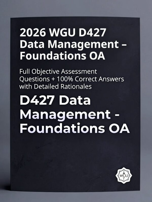 WGU D427 2026, D427 OA exam