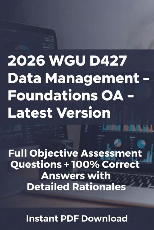 WGU D427 2026, D427 OA exam