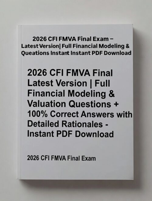 2026 CFI FMVA Final Exam