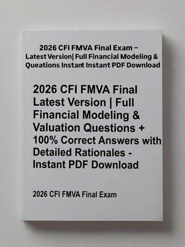 2026 CFI FMVA Final Exam