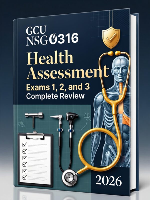 GCU NSG316 Health Assessment Exams 1, 2 & 3
