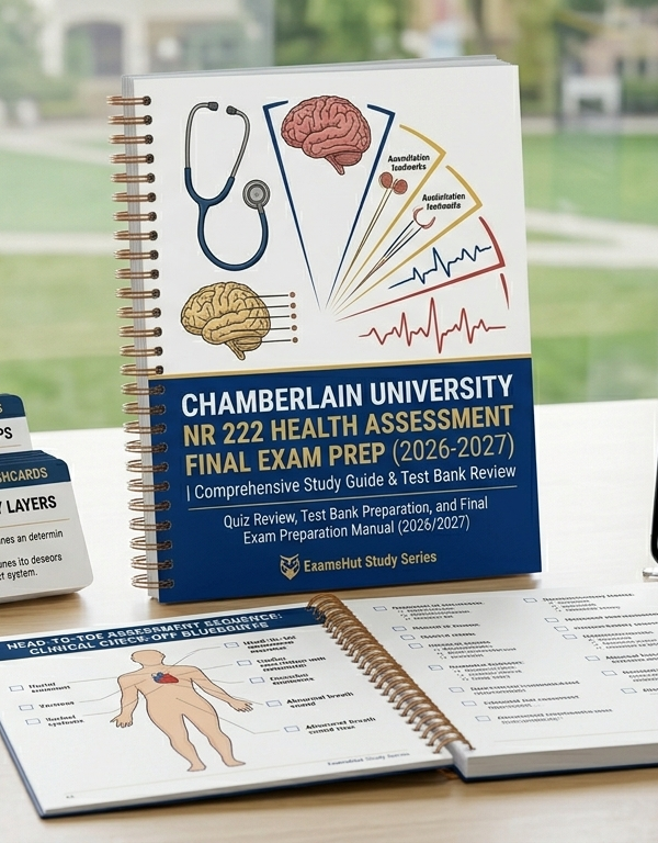 Chamberlain University NR 222 Health Assessment Comprehensive Study Guide & Final Exam