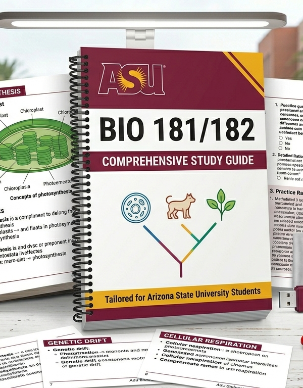 ASU BIO 181 & BIO 182 General Biology Comprehensive Study Guide