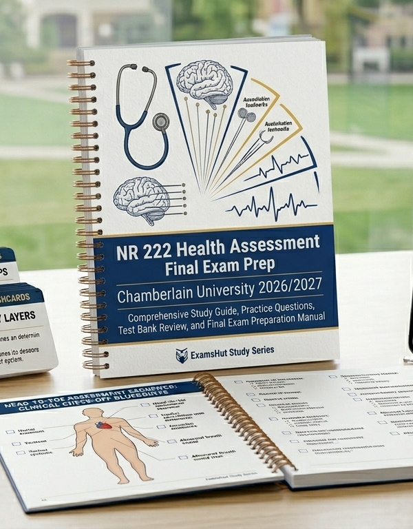 Chamberlain University NR 222 Health Assessment Comprehensive Study Guide & Final Exam