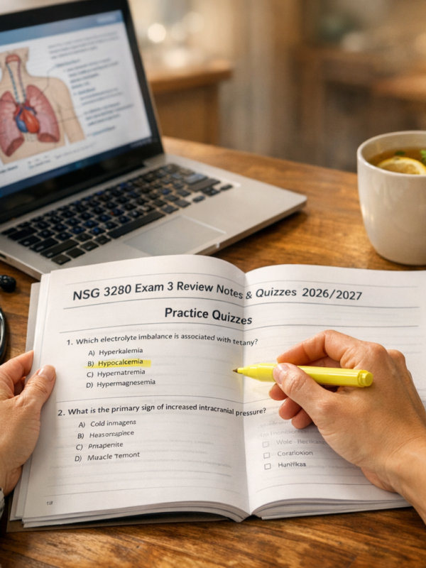 NSG 3280 Exam 3 with 2026/2027 complete review notes