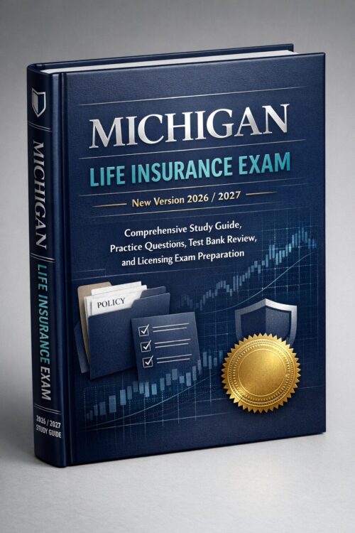 A modern high-e (12) Michigan Life Insurance Exam New Version 2026/2027: Comprehensive Study Guide, Practice Questions, Test Bank Review, and Licensing Exam Preparation