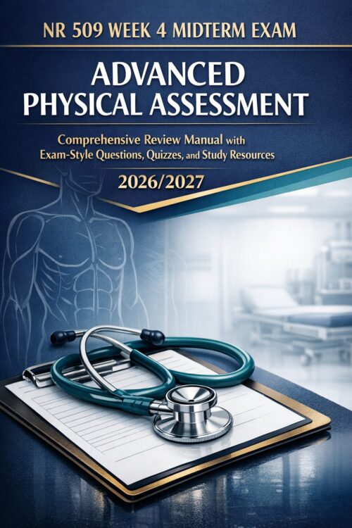 A polished prof NR 509 Week 4 Midterm Exam 2026/2027: Advanced Physical Assessment Review Manual with Exam-Style Questions