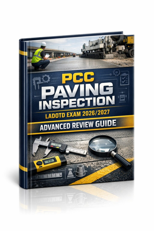 PCC Paving Inspection LADOTD Exam 2026/2027 Advanced Review Guide with Practice Tests, Detailed Explanations, Quiz Prep, and Field Inspection Study Materials