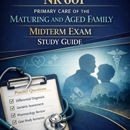 NR 601 Primary Care of the Maturing and Aged Family Midterm Exam Study Guide 2026/2027