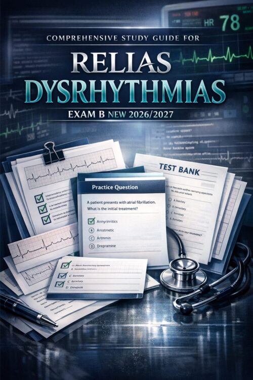 A premium book- (7) Comprehensive Study Guide for Relias Dysrhythmias Exam B New 2026/2027 | Test Bank, Practice Questions & Review Notes