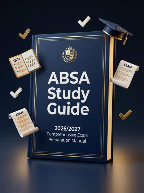 A premium front ABSA Study Guide 2026/2027: Comprehensive Exam Prep Manual with Practice Questions & Test Bank Reviews