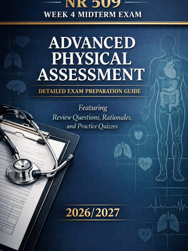 A premium nursi (2) NR 509 Week 4 Midterm Exam 2026/2027: Advanced Physical Assessment Guide with Review Questions