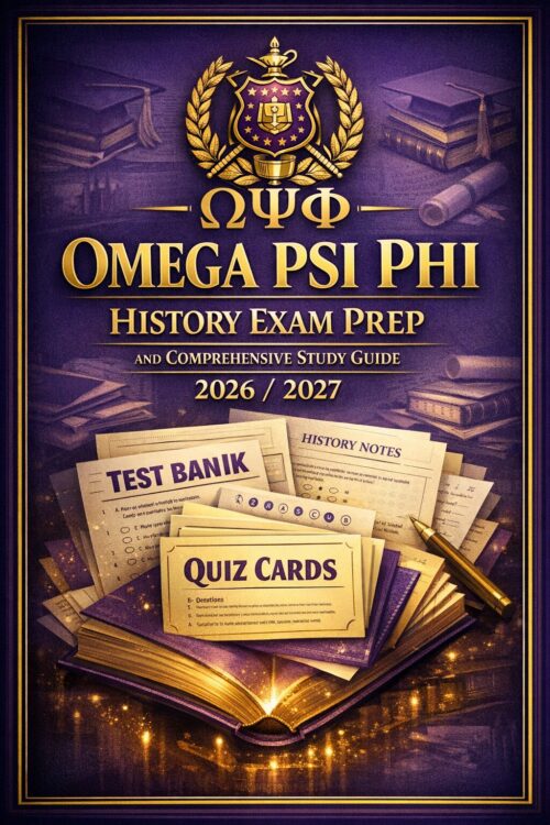 A premium, scho (1) Omega Psi Phi History Exam Prep and Comprehensive Study Guide 2026/2027 | Membership Review, Quizzes & Test Bank