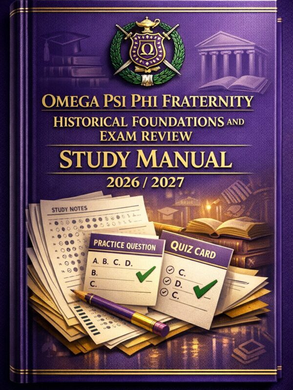 A premium, scho Omega Psi Phi Fraternity Historical Foundations and Exam Review Study Manual 2026/2027 | Practice Questions