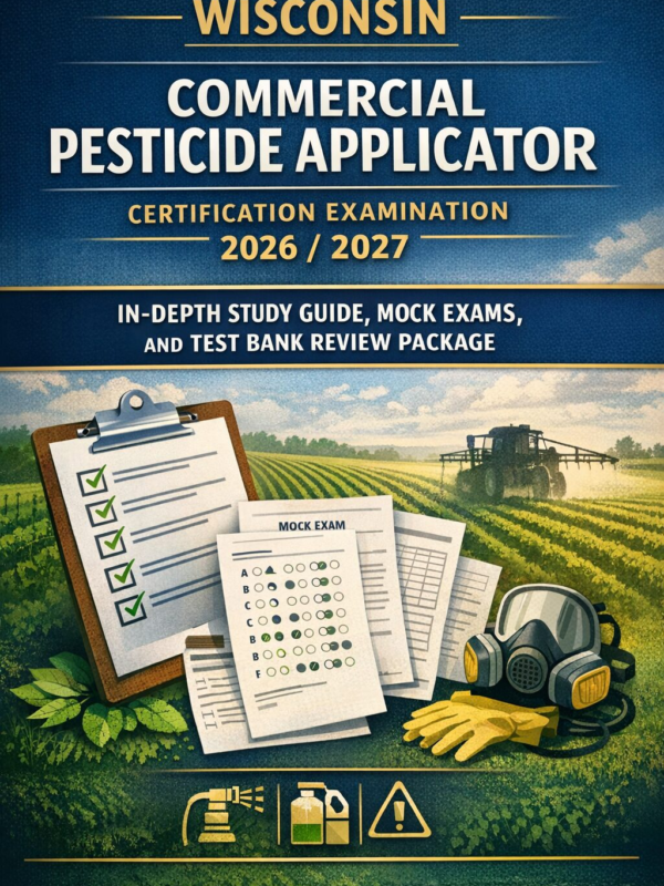 Wisconsin Commercial Pesticide Applicator Certification Examination In-Depth Study Guide and Mock Exams 2026/2027