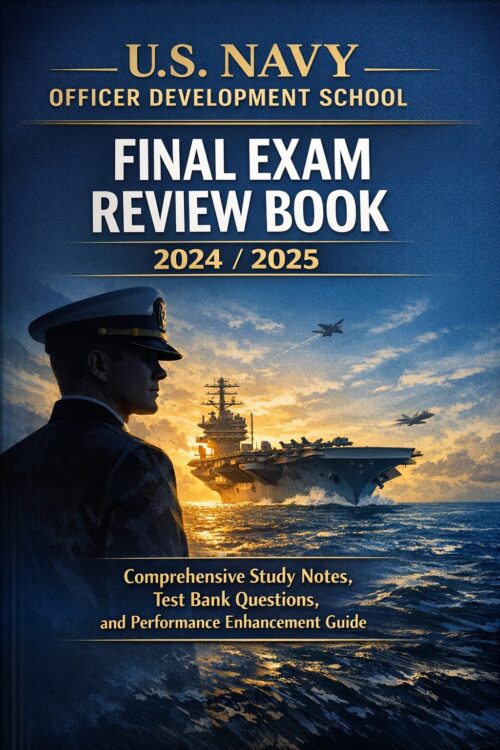 A professional, U.S. Navy ODS Final Exam Review Book 2026/2027 | Complete Study & Test Bank