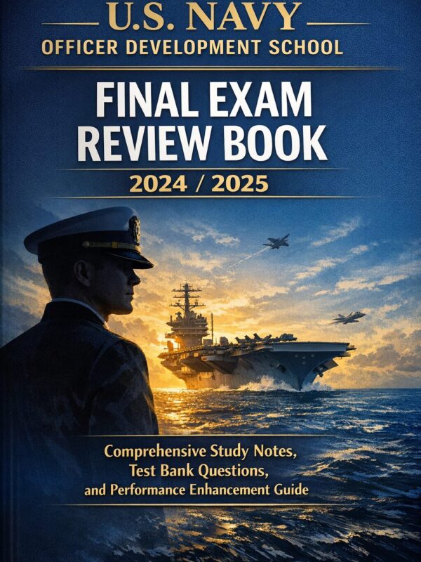 A professional, U.S. Navy ODS Final Exam Review Book 2026/2027 | Complete Study & Test Bank