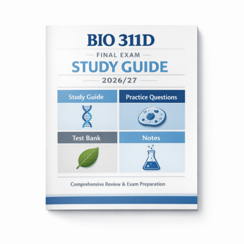 BIO 311D Final Exam Study Guide 2026/27