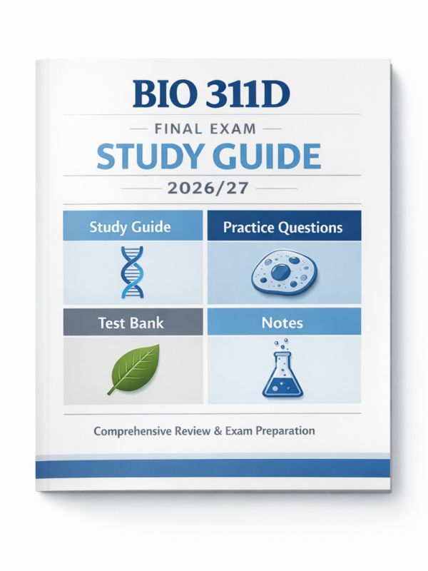 BIO 311D Final Exam Study Guide 2026/27