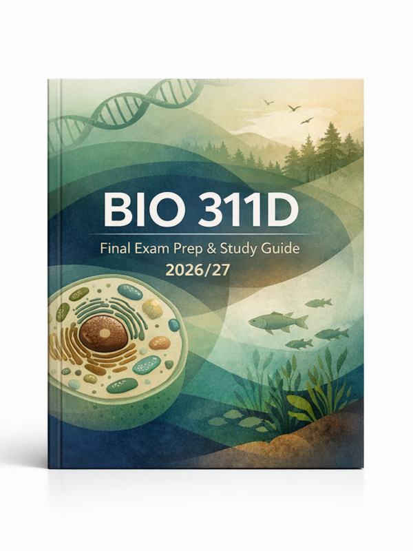 BIO 311D Final Exam 2026/2027