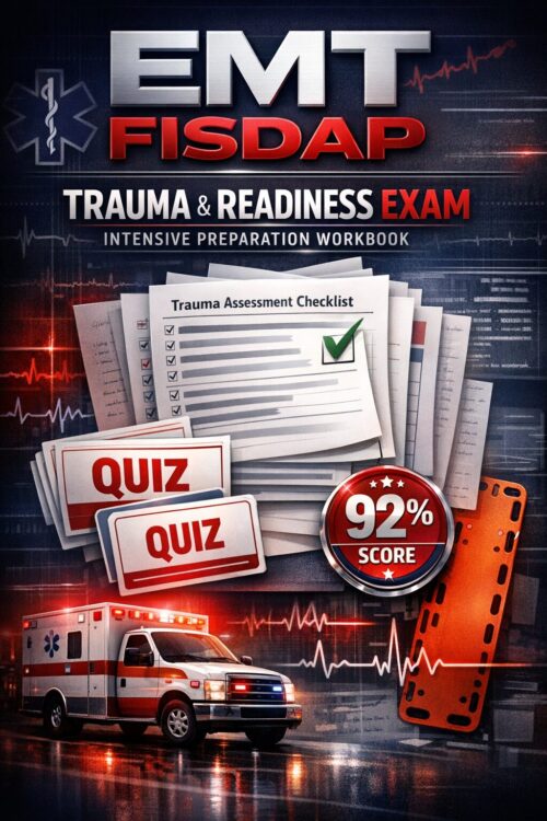 A sleek and pre EMT FISDAP Trauma & Readiness Exam Intensive Preparation Workbook | Trauma Quizzes & Review Strategies