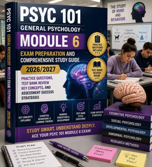 ChatGPT Image Jun 30, 2026, 03_00_06 PM PSYC 101 General Psychology Module 6 Exam Preparation 2026/2027 Comprehensive Study Guide with Practice Questions, Test Bank Review, Key Concepts & Success Strategies