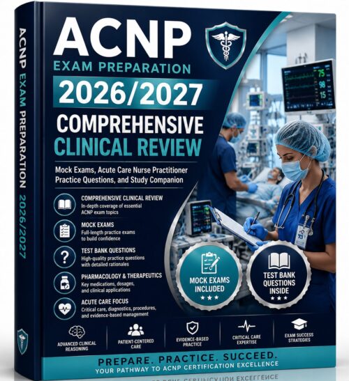 ChatGPT Image Jun 30, 2026, 08_08_58 PM ACNP Exam Preparation 2026/2027 Comprehensive Clinical Review with Mock Exams, Practice Questions, Test Bank & Study Companion for Acute Care Nurse Practitioner Success