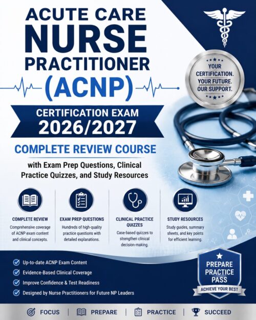 ChatGPT Image Jun 30, 2026, 08_15_38 PM Acute Care Nurse Practitioner (ACNP) Certification Exam 2026/2027 Complete Review Course with Exam Prep Questions, Clinical Practice Quizzes & Study Resources
