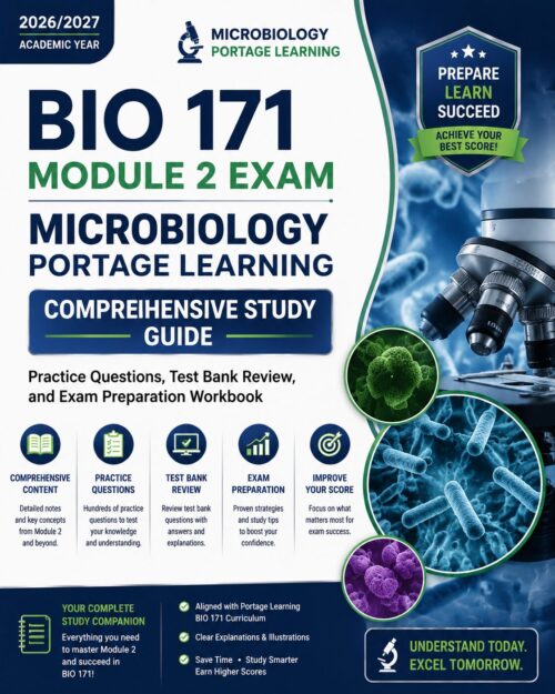 ChatGPT Image Jun 30, 2026, 08_40_51 PM BIO 171 Module 2 Exam Microbiology Portage Learning 2026/2027 Comprehensive Study Guide with Practice Questions, Test Bank Review & Exam Preparation Workbook