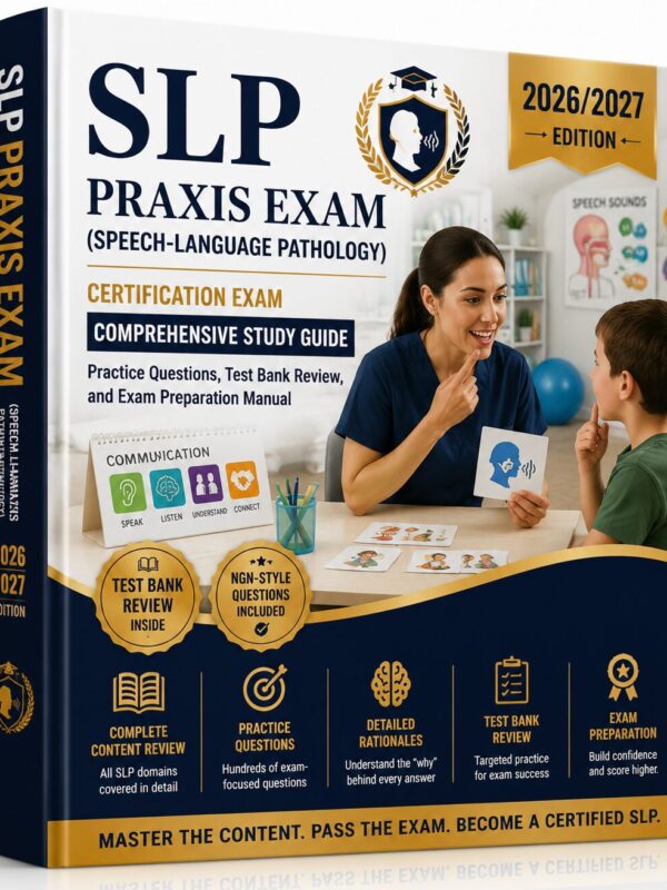ChatGPT Image Jun 30, 2026, 09_12_10 AM SLP Praxis Exam 2026/2027 Complete Study Guide, Practice Questions & Test Bank Review Manual