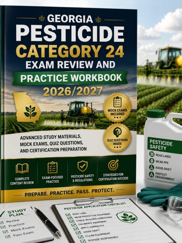 ChatGPT Image Jun 30, 2026, 12_15_46 PM Georgia Pesticide Category 24 Exam Review and Practice Workbook 2026/2027 with Mock Exams, Quiz Questions & Certification Preparation Guide