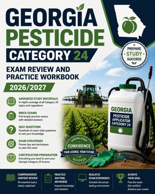 ChatGPT Image Jun 30, 2026, 12_17_23 PM Georgia Pesticide Category 24 Exam Review and Practice Workbook 2026/2027 with Mock Exams, Quiz Questions & Certification Preparation Guide