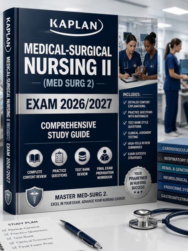 ChatGPT Image Jun 30, 2026, 12_28_28 PM Kaplan Medical-Surgical Nursing II (Med Surg 2) Exam 2026/2027 Comprehensive Study Guide with Practice Questions, Test Bank Review & Final Exam Workbook