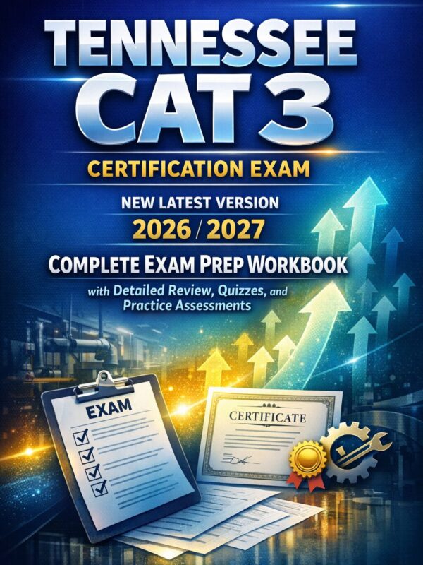 Create a high-i (6) TENNESSEE CAT 3 Certification Exam 2026/2027 Complete Prep Workbook with Detailed Review, Quizzes & Practice Assessments