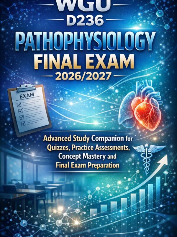 WGU D236 Pathophysiology Final Exam 2026/2027 Advanced Study Companion with Quizzes & Practice Assessments