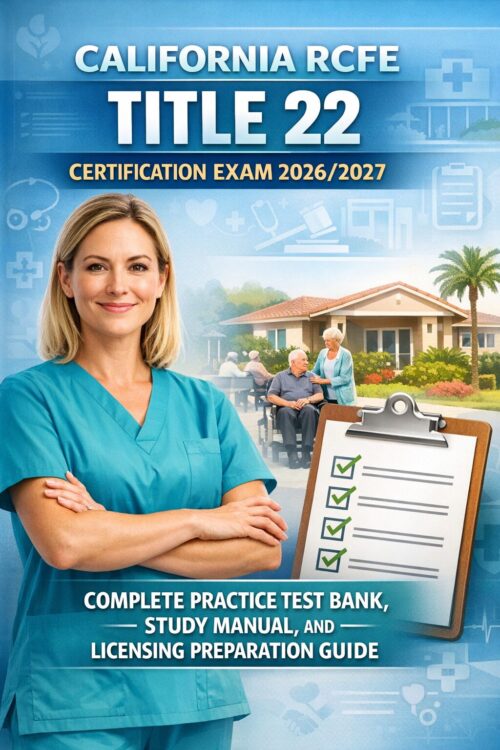 Create a polish (1) California RCFE Title 22 Certification Exam 2026/2027 Complete Practice Test Bank, Study Manual, and Licensing Preparation Guide