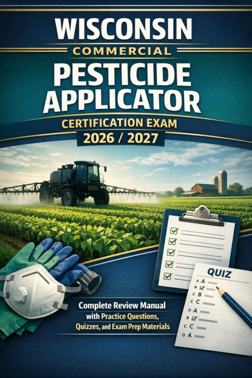 Wisconsin Commercial Pesticide Applicator Certification Exam 2026/2027 Complete Review Manual with Practice Questions, Quizzes, and Exam Prep Materials