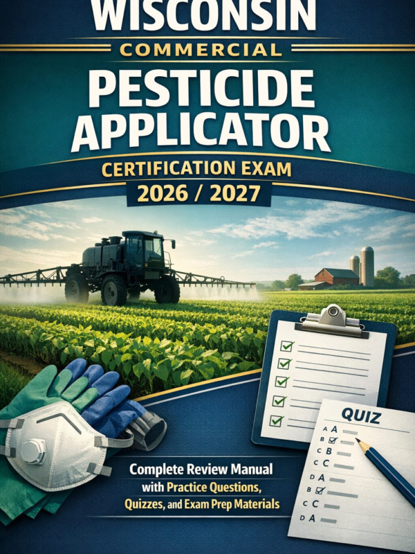 Wisconsin Commercial Pesticide Applicator Certification Exam 2026/2027 Complete Review Manual with Practice Questions, Quizzes, and Exam Prep Materials